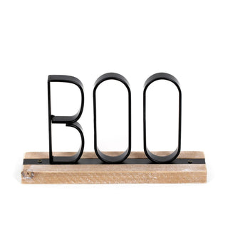 Wood Table Sitter (Boo) Ntrl/Bk Adams Halloween Adams & Co.   