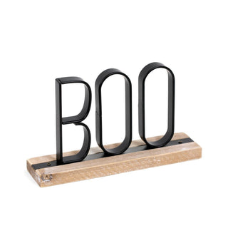Wood Table Sitter (Boo) Ntrl/Bk Adams Halloween Adams & Co.   