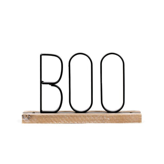 Wood Table Sitter (Boo) Ntrl/Bk Adams Halloween Adams & Co.