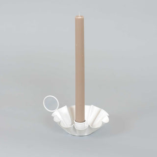 Iron Sampat Candle Holder, White Adams Everyday Adams & Co.   