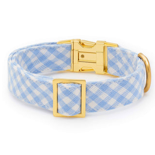 Sky Blue Gingham Spring Dog Collar Dapper The Foggy Dog