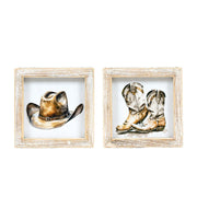Reversible Wood Frame Sign (Hat/Boots) Adams Everyday Adams & Co.   