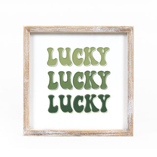Reversible Wood Framed Sign (Love/Lucky) Adams Valentines Adams & Co.