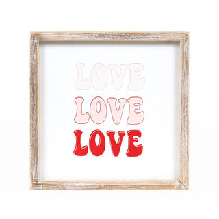 Reversible Wood Framed Sign (Love/Lucky) Adams Valentines Adams & Co.