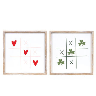 Reversible Wood Frame Sign (Heart/Clover) Adams Valentines Adams & Co.