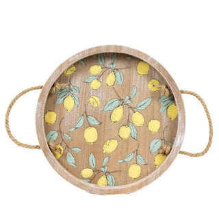 Round Wood Tray (Lemons) + Badams