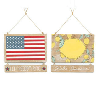 Reversible Hanging Wood Sign (Freedom/Summer) + Badams