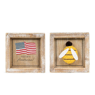 Reversible Wood Frame Sign (Proud/Bee) + Badams