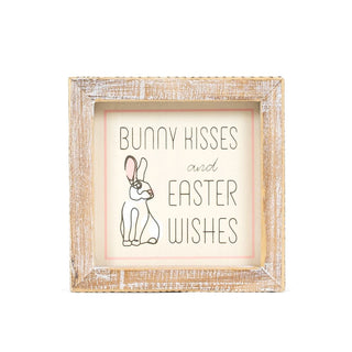 Reversible Wood Frame Sign (Bunny/Kisses) + Badams
