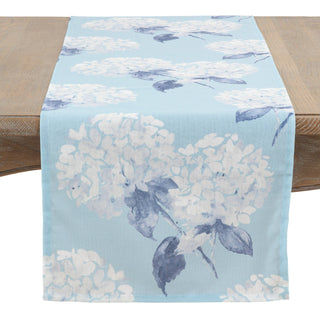 Printed Hydrangea Runner Saro Lifestyle