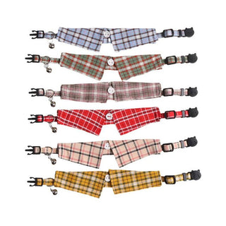 Mokka - Plaid Cat Collar with Bell Cheerhunting