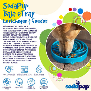 Baja Design eTray Shallow Slow Feeder Bowl for Dogs SodaPup Dog Toys