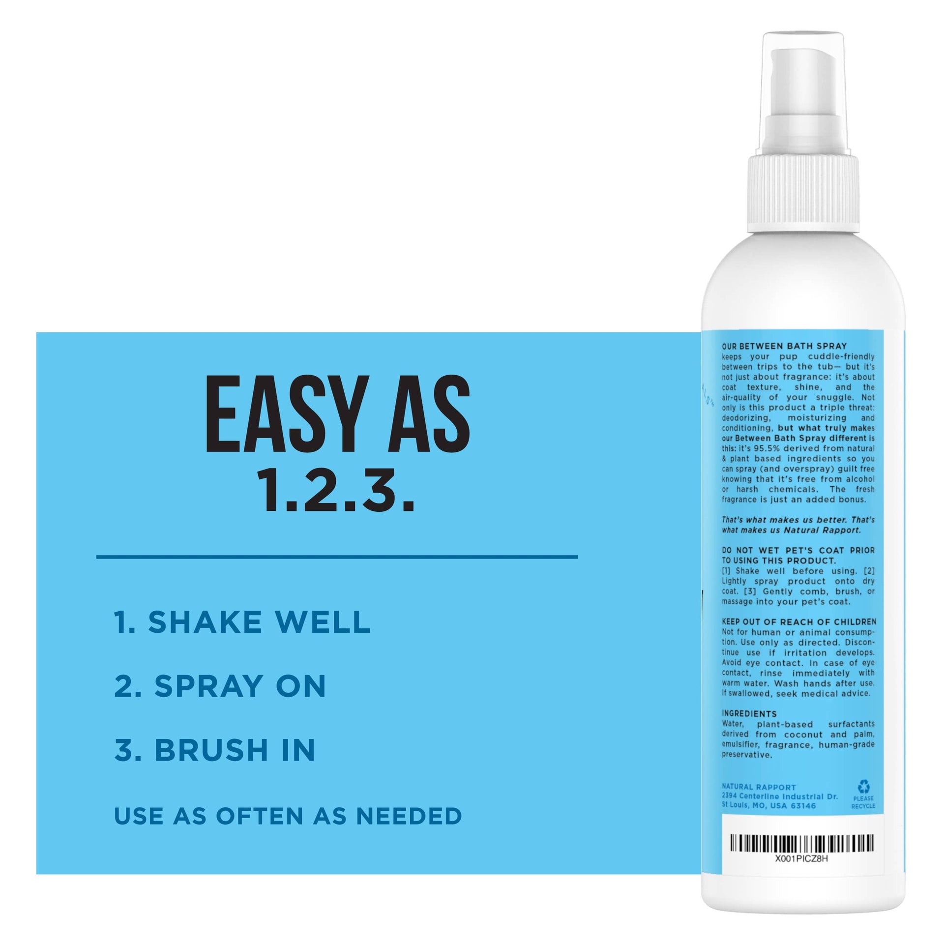 The Only Between Bath Spray Dogs Need - Amber & Sandalwood Natural Rapport