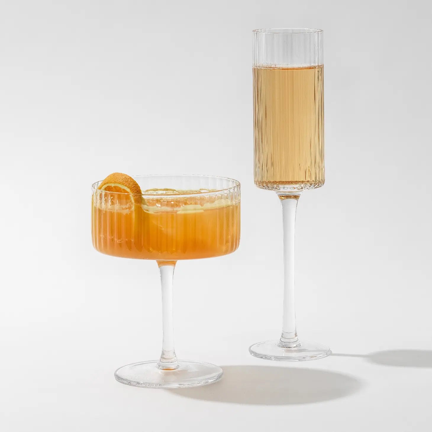 JoyJolt Elle Fluted Cylinder Champagne Glass - Set of 2  JoyJolt   