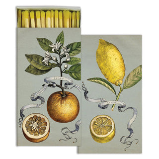 Matches - Citrus lemon and orange design in a box with yellow-tipped matches