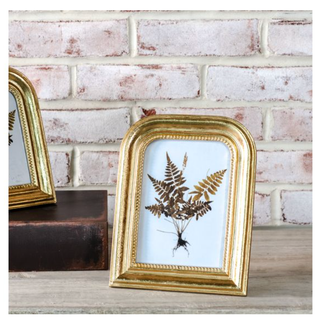 Arch Resin Photo Frame set of 2 in gold tone with fern silhouette artwork.