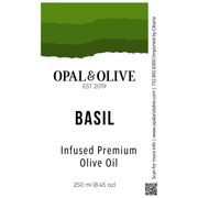 Infused EVOO - Basil Flavored Olive Oil Opal and Olive   