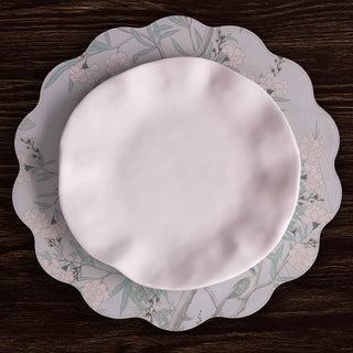 VIDA Chinoiserie Reversible Round Placemats Set of 4 (Light Teal & White) Beatriz Ball