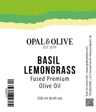 Fused Olive Oil - Basil Lemongrass Flavored Olive Oil Opal and Olive