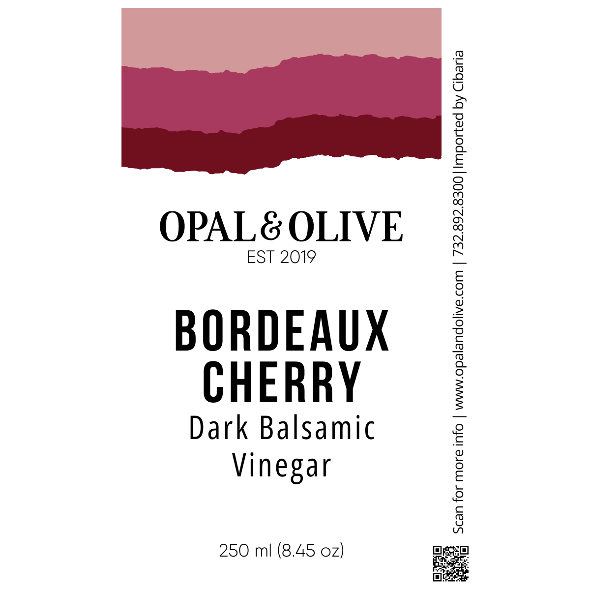 Dark Balsamic Vinegar - Bordeaux Cherry Dark Balsamic Opal and Olive   