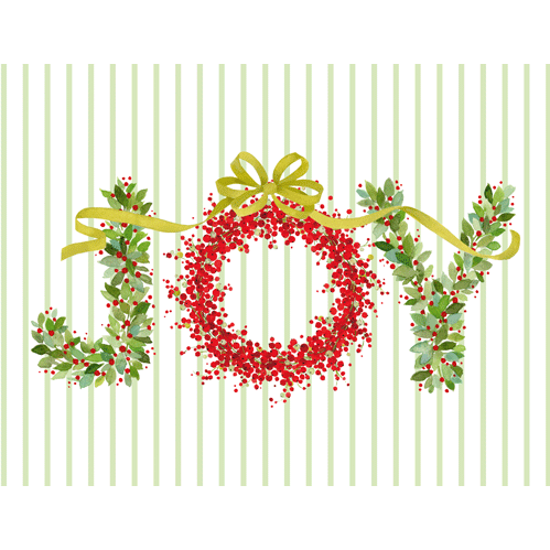 Botanical Joy With Ribbon - Cmas C Size 16 In  Caspari   