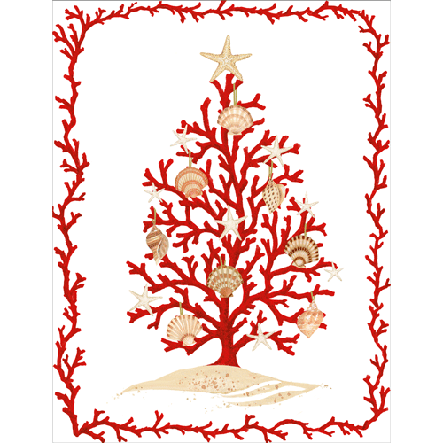 Coral Tree Foil - Cmas C Size 10-In Foil  Caspari   