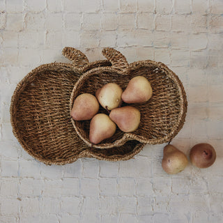 Decorative Hand-Woven Seagrass Pumpkin Shaped Containers Decorative Storage Creative Co-Op