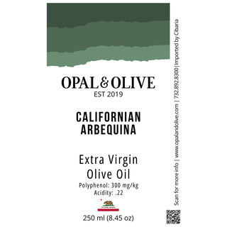 Extra Virgin Olive Oil - Californian Abrequina Extra Virgin Varietals Opal and Olive   