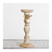 Carved Wood Candle Holder  PD Home   