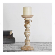 Carved Wood Candle Holder  PD Home   
