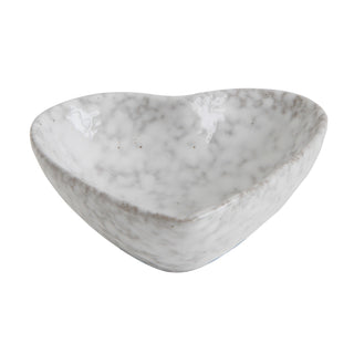 Stoneware heart dish with white marble glaze; Creative Co-Op serveware.