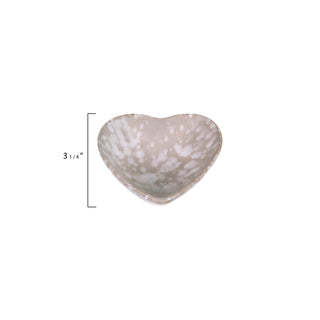 Stoneware Heart Dish by Creative Co-Op; speckled cream glaze, 3¼ size, serveware