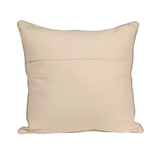 Pillow, beige 24-inch square, cotton and linen blend with an edge seam.