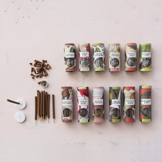 Incense cone set with ceramic holder in Mimosa & Cardamom scent, 31-piece collection