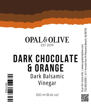 Dark Balsamic Vinegar - Dark Chocolate & Orange Dark Balsamic Opal and Olive