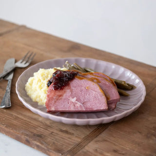 10 oz Cranberry Chutney sauce, deep red, served with sliced ham and mashed potatoes