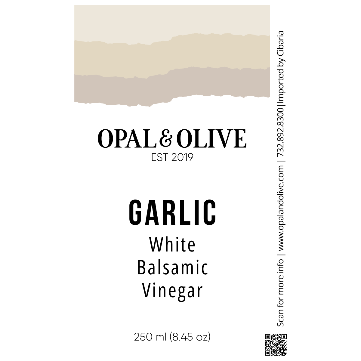 White Balsamic Vinegar - Garlic White Balsamic Opal and Olive   