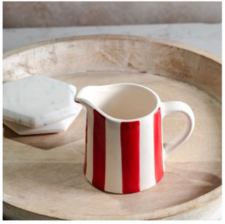 Red/White Stripe Dolomite Pitcher PD Home