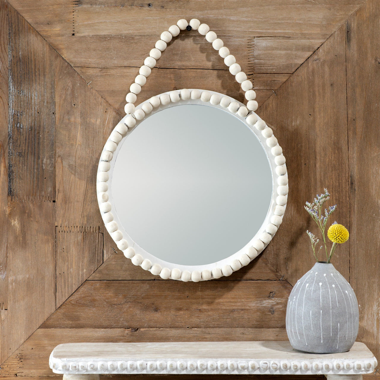11" Beaded Mirror  PD Home   