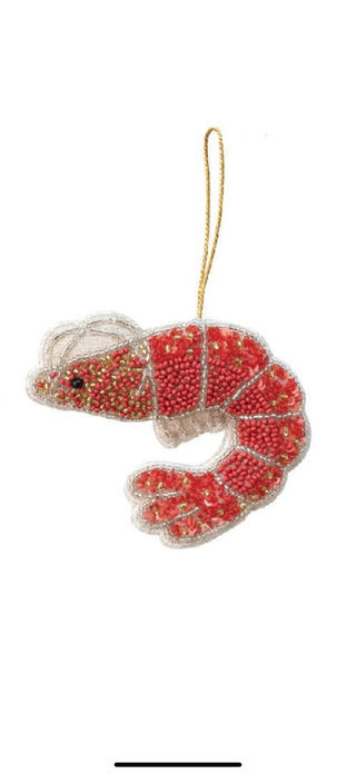 Handmade Beaded Fabric Crustacean Ornament with Sequins