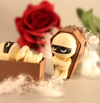 Mummy Clicker Keychains – 3D Printed Fidgets Opal and Olive