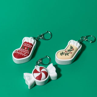 Christmas Clicker Keychains V2 – 3D Printed Holiday Fidgets Opal and Olive