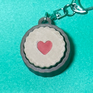 Sugar Cookie Thumbprint Clicker Keychains – 3D Printed Fidgets Opal and Olive Heart