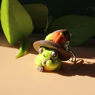 Froggy Friends Clicker Keychains – Tea Cup & Witch Hat Edition