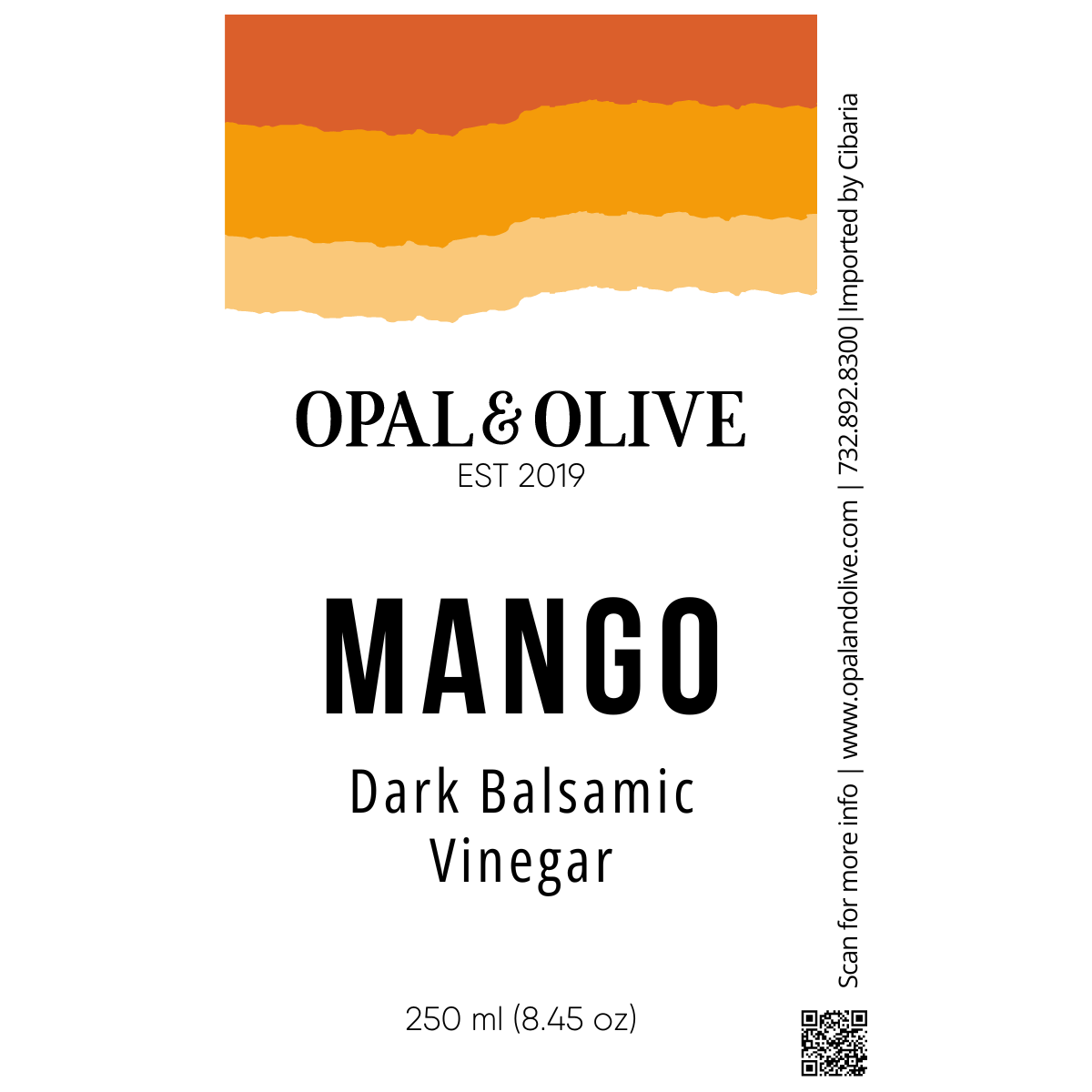 Dark Balsamic Vinegar - Mango Dark Balsamic Opal and Olive   