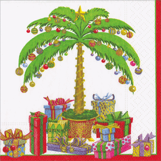 Cocktail Napkin - Deck The Palm - Pearl Caspari