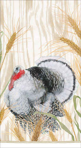 Guest Towel Napkin - Homestead Turkey Taupe Caspari