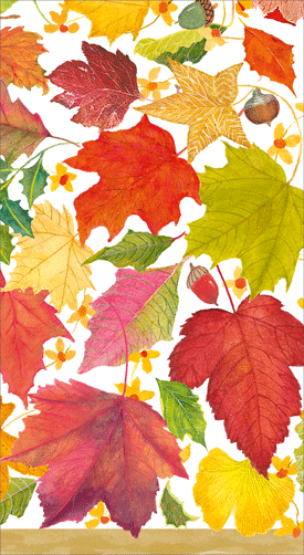 Guest Towel Napkin - Swirling Leaves White Caspari