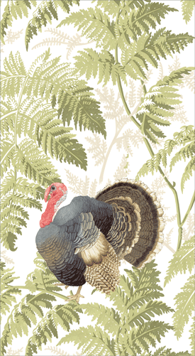 Guest Towel Napkin - Turkey Among Ferns Caspari