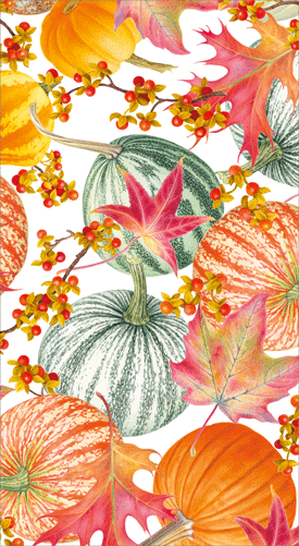 Guest Towel Napkin - Gourds And Leaves - Recycled Caspari